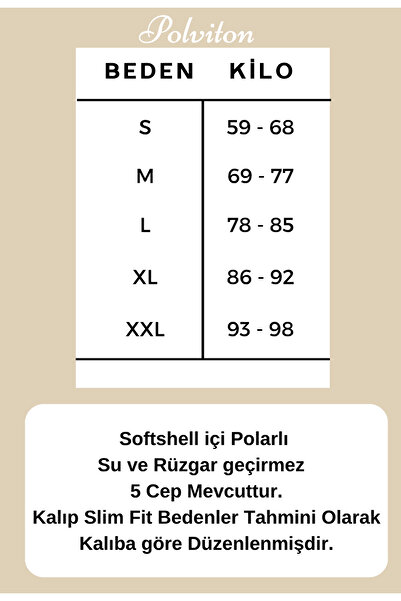 Polviton Softshell Men's Cargo Pants with Fleece Inside, 100% Water and Windproof, Thick Winter Wear