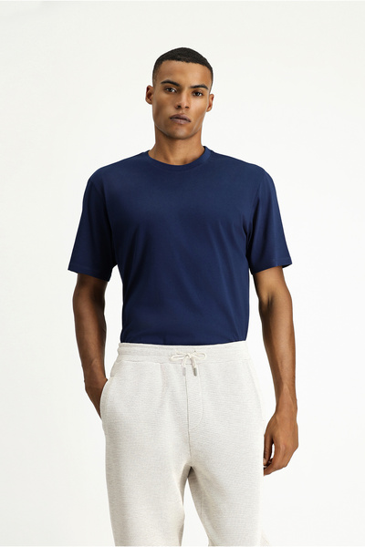 Kiğılı Μπλουζάκι μονό ζέρσεϊ από βαμβακερό λεπτό μπλουζάκι με λαιμόκοψη