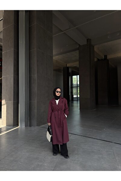 QANU Μακρύ παλτό Floriva μπορντό