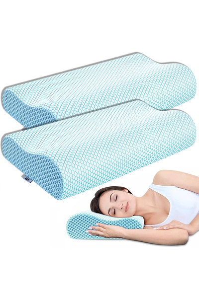 Linomag Set de 2 perne ortopedice Linomag® din spumă cu memorie, suport cervi...