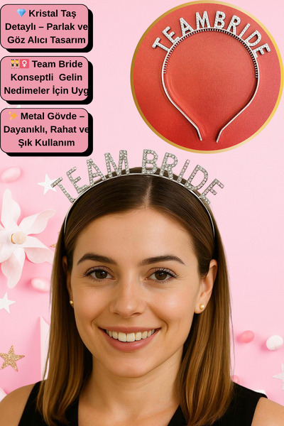Tamsena Store Gümüş Renk Team Bride Taç – Bekarlığa Veda Partisi İçin Şık ve ...