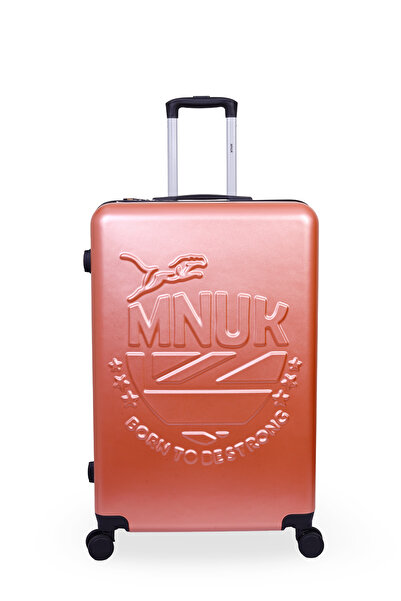 Mnuk MANCHESTER Set of 3 Luggage (28/24/20 Inch) | PC+ ABS with 3D Printed Logo, TSA Lock- Gold