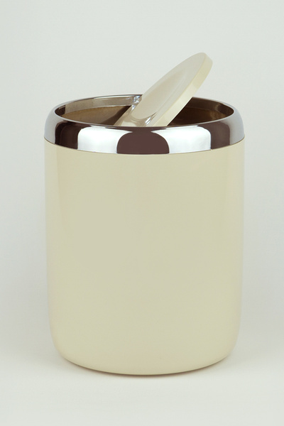 Prima Nova Λίμα Χρώμιο Διακοσμημένος Κάδος Απορριμμάτων Μπάνιου Βούρτσα Τουαλέτας Σετ 2-Μπεζ