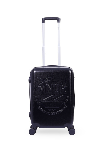 Mnuk MANCHESTER Set of 3 Luggage (28/24/20 Inch) | PC+ ABS with 3D Printed Logo, TSA Lock- Black