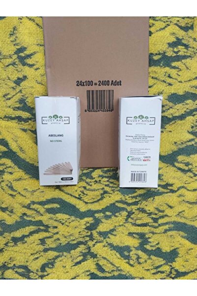 KUZEY AHŞAP DOĞAL KAYIN AĞACI Abeslang Dil Çubuğu - Ağda Spatulası100 x 4 Kutu 400 adet