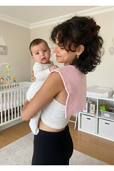 Joyous Mom Kids Organik Pamuk Müslin ve Havlu Tabanlı Çift Yönlü Kullanm Omuz Bezi Ağız Ter Mendili Omuz Örtüsü 2'li