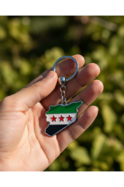 Zaytoon Hartă unisex a Siriei în interiorul New Flag Enamel Anhatarlğı A300032