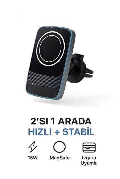 DEANB 15W Magsafe Kablosuz Araç İçi Telefon Tutucu | 3A Hızlı Araba Şarjı | H...