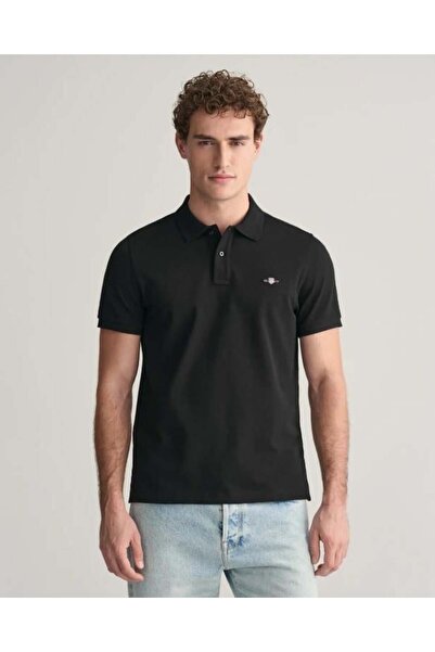 Gant Erkek Siyah Regular Fit Logolu Polo