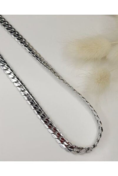 Vitastyle Silver Color Unisex Steel Thick Knitted Chain 55 cm