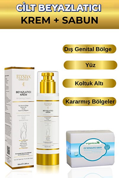 Elysian Essence Cilt Beyazlatıcı Krem + Cilt Beyazlatıcı Sabun Seti - Kararma...