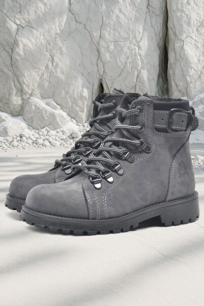 Rakerplus Cizme de iarnă unisex pentru copii Griffon din piele naturală cu fermoar