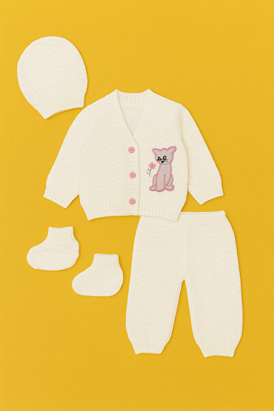 BUUFUU Baby Knitwear Set Long Sleeve 4 Piece Set 0-6 Months