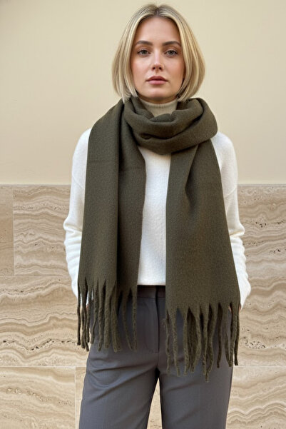 novon Klein Soft Touch Tassel Detailed Wool Textured Premium Fringed Scarf (195 X 45 cm)