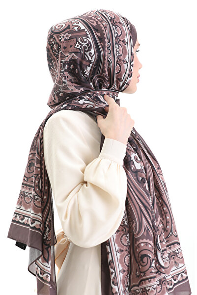 sefamerve Μαλακό Σάλι με Έθνικ Σχέδιο 70295-12 Καφέ