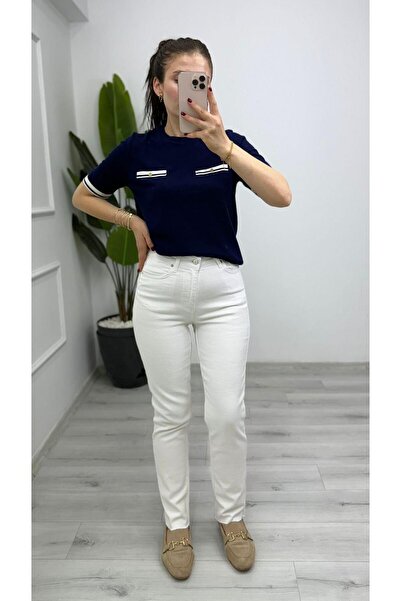 TUNAM BUTİK 4214 بنطلون ملبورن جينز أبيض