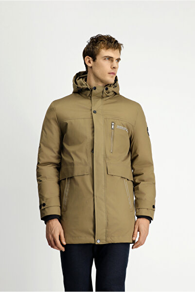 Kiğılı Regular Fit Polyester Plain Hooded Zipper Coat