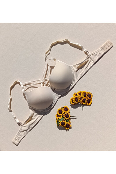 siyalife Push up Padded Padded Cross Drawstring Micro Bra