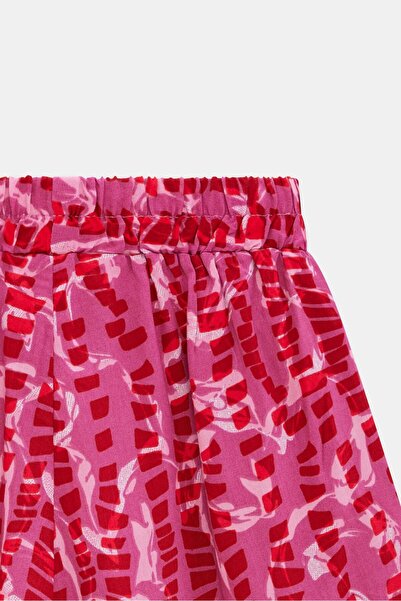 Saade Mor Kadın Beli Lastikli Önü Parçalı Dokuma Şort - Viskon