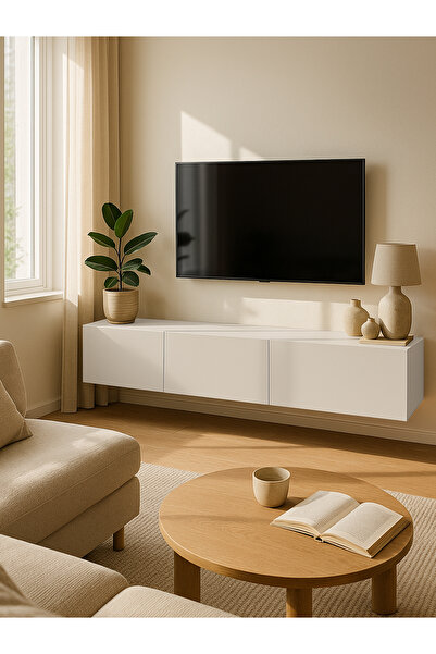 dorpek Pergamon TV ünitesi & Sehpası 150 cm Beyaz