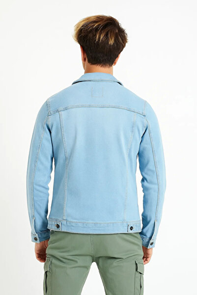 Serseri Jeans Erkek Buz Mavisi Slim Fit Kot Ceket