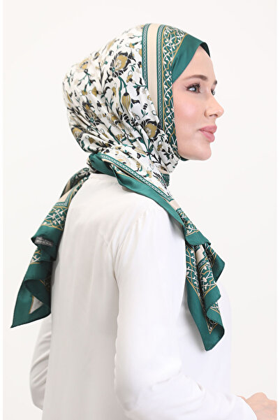 sefamerve Οθωμανικό Σάλι 70251-06 Σμαραγδένιο Πράσινο Μουστάρδα