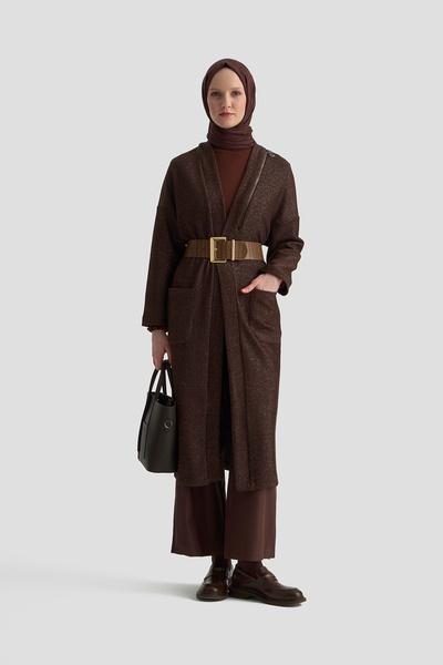 Armine Trend Fermuar Detaylı Cepli Uzun Hırka Modaayka 25AYC532