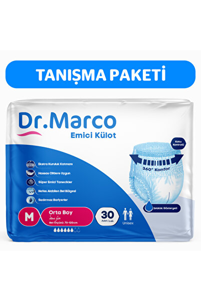 DR.MARCO Emici Külot Hasta Bezi M-medium Beden 30 Adet