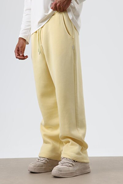 VAMOSCLO Washable Baggy Sweatpants Bottom Yellow