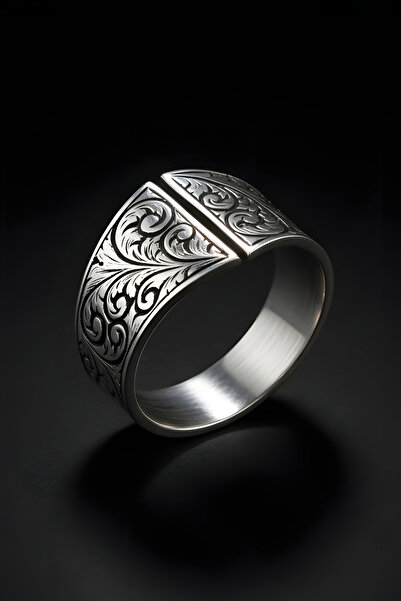 Takıdepo Kalem Desen Işlemeli Baş Parmak Zihgir Yüzüğü