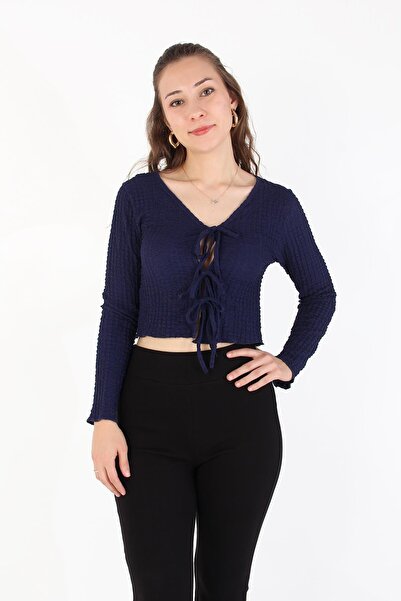Mckanzie 6480 (N-1968) Bubble Raschel Tie Blouse