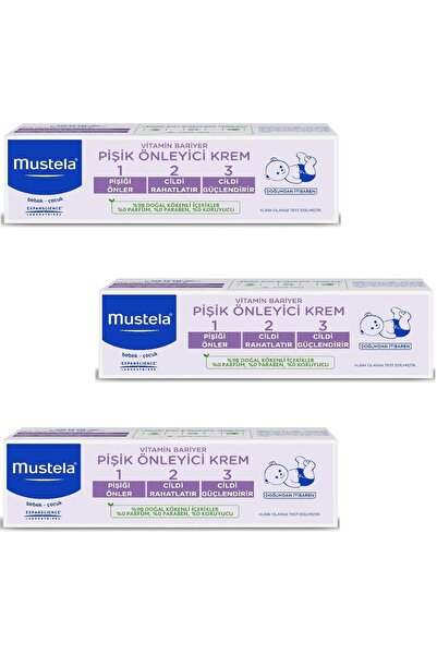 Mustela Vitamin Barrier 1-2-3 Pişik Kremi 50 ml 3 ADET