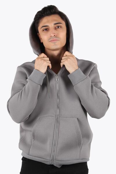 Mckanzie 5487 Φούτερ με φερμουάρ και τσέπη καγκουρό 3 νήματα Ş επένδυση fleece Φούτερ