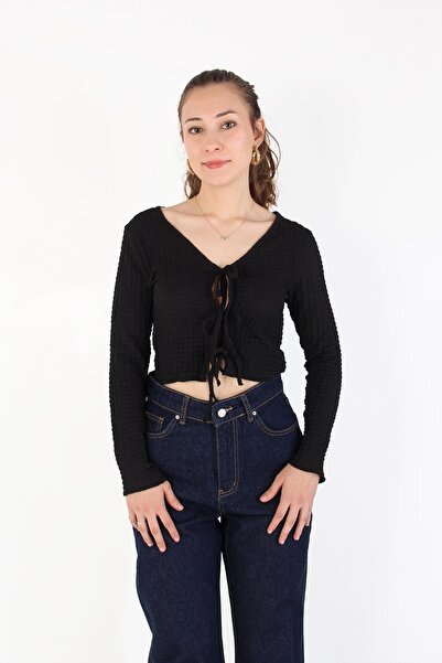 Mckanzie 6480 (N-1968) Bubble Raschel Tie Blouse