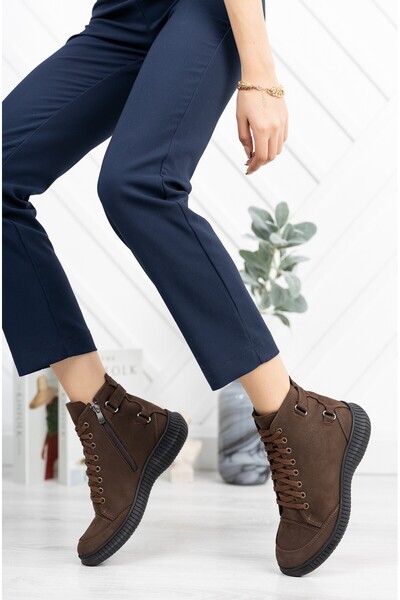 Diego Carlotti Hakiki Deri Günlük Kısa Kadın Bot / Bootie DC0909