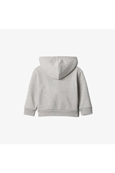 GAP Relaxed Logo Fermuarlı Çocuk Gri Sweatshirt