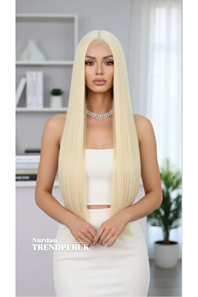 Nurdan Trend Peruk Platin Sarısı Ekstra Uzun Tül Peruk