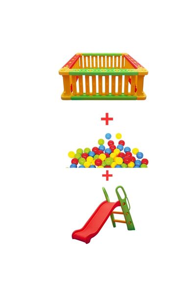 Square Ball Pool, Game Balls and Slide 3-Piece Bundle Set