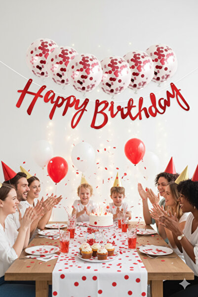 Deniz Party Store Κόκκινο μπαλόνι για τα γενέθλια - Καλλιγραφία με καραμέλα κ...