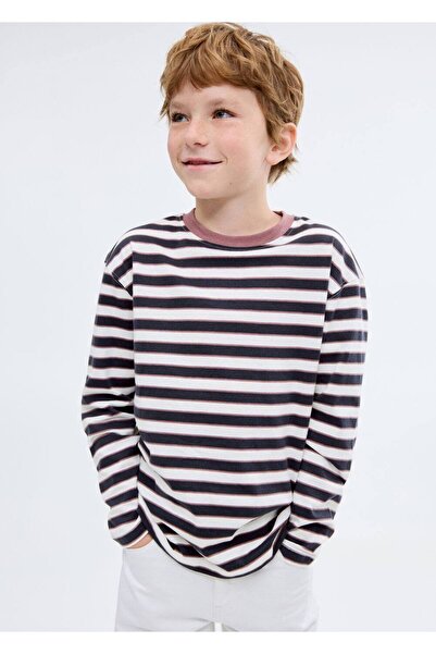 MANGO Kids Uzun kollu çizgili tişört