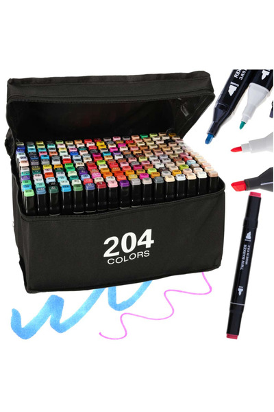 varioshop Комплект от 204 професионални маркера VarioShop с двоен връх, ярки ...