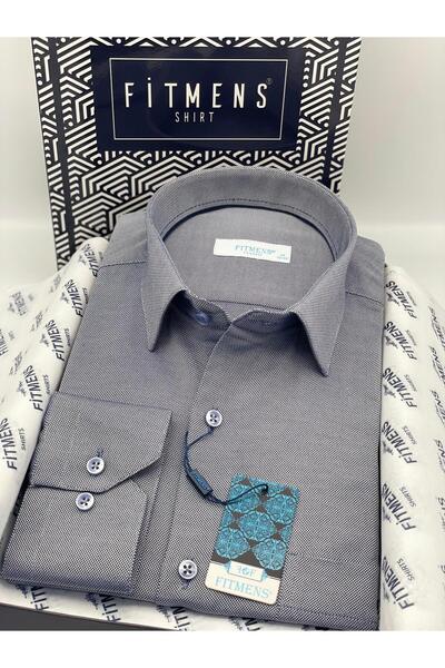 Fitmens Classic Long Sleeve Oxford Gift Boxed Easy-Iron Men's Shirt Fs-001254 - Indigo