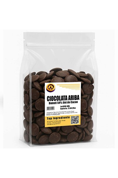 Top Ingrediente Master Martini Ariba – Discuri de Ciocolată pentru Glasat 54% Unt de Cacao - 1KG