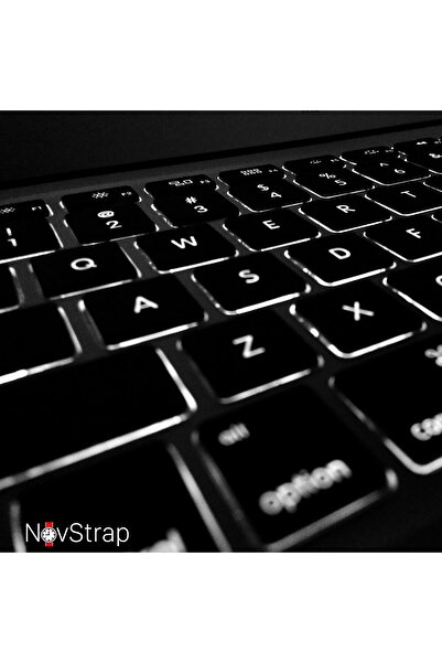 NovStrap Macbook Air 13.6 inç M2 A2681 M3 A3113 M4 A3240 ile Uyumlu Türkçe Q Siyah Klavye Koruyucu Kılıf