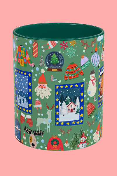 Midas Design "Winter Love" Temalı Yılbaşı ve Kış Tasarımlı Porselen Kupa