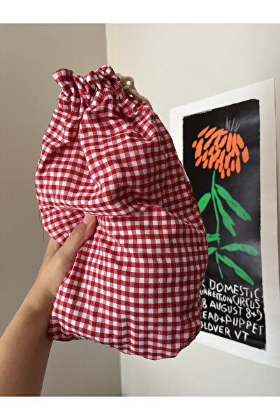 Sumicorn Design Kırmızı Pötikare Ekolojik Bez Kese,çevre Dostu Bez Kese,büzgülü Bez Poşet,düzenleyici Kese (3lü Set)