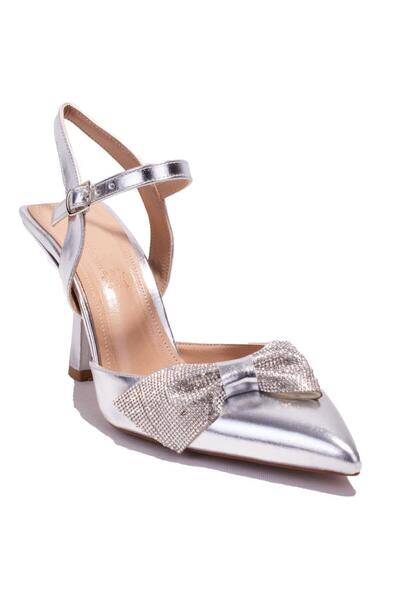 DAGOSTER DZA07-1204899 Ασημένια Πέτρα Βραδινό Φόρεμα Γυναικεία Παπούτσια με τ...