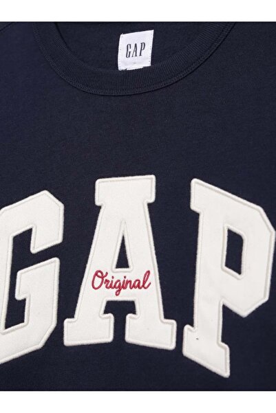 GAP Original Arch Crew Logo 852079 Erkek Sweatshirt LACİVERT