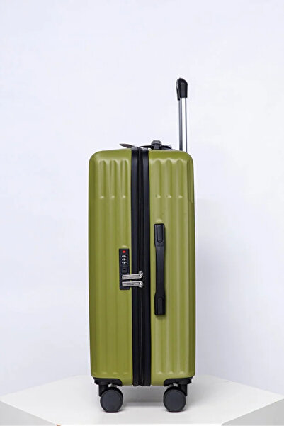 Space Luggage 3 Pcs ABS Hardside Luggage Sets TSA Lock Spinner Wheel Suitcases, Green