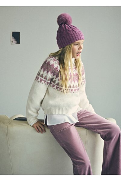 MANGO Kids Kadife görünümlü flare pantolon